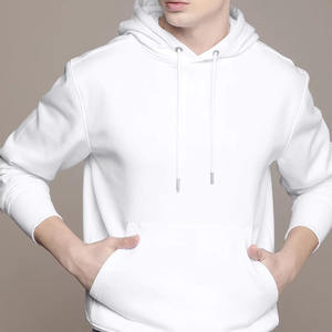Venta al por mayor por encargo nuevo estilo blanco pulóver Sudadera con capucha de lana para los hombres ropa deportiva de invierno al aire libre con bolsillos - Product Image 1