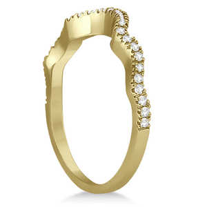 แหวนหมั้นและแหวนแต่งงานทองคำ 14K สีเหลืองประดับเพชรทรงอินฟินิตี้ 0.60 กะรัต ชุดเครื่องประดับชั้นดี - Product Image 5