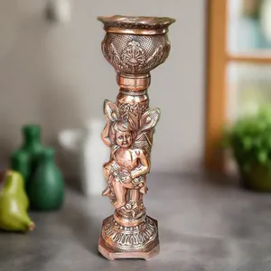 Vase à fleurs en métal, vase sur pied et objet décoratif pour la décoration de la maison, salon, design Art déco - Product Image 2