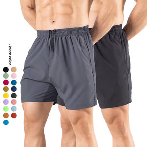 Pantalones cortos de gimnasio con cintura elástica con cordón para hombres 87% Nylon 13% Spandex secado rápido sólido nuevo para baloncesto correr - Product Image 4