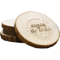 Sous-verres modernes en bois de manguier faits à la main, résistants à la chaleur, gravés sur mesure, 5 mm, écologiques, 10x10 cm, tapis et dessous de plat uniques