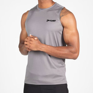 Camiseta sin mangas de punto informal para hombre con estilo, transpirable, ligera, 100% de algodón para entrenamiento, correr y entrenamiento físico - Product Image 3