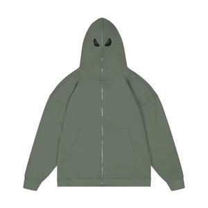 Cagoule à capuche imprimé diable motif Double chapeau Style à capuche décontracté Couple fermeture éclair sweat à capuche mode rue vêtements - Product Image 2