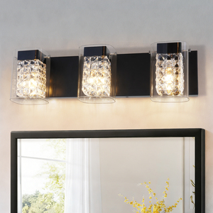 Modern Crystal Wall Lamp 3500K Warm White LED Bathroom Vanity Light <b>E12</b> <b>Bulb</b> Surface Mounted Mirror Lighting Fixture - Product Image 1