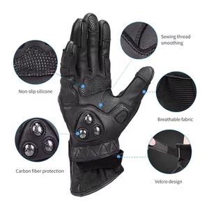Gants de course moto en cuir véritable unisexe, logo personnalisé, gamme supérieure pour moto et sports - Product Image 4