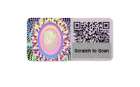 3D holografische anti-counterfeiting PET-materiaal logo sticker voor mobiele telefoons, computers, krasbare barcode, consumentenelektronica