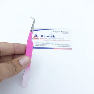 Pinzas de Plasma de doble tono de 90 grados de acero inoxidable de alta calidad, extensión de pestañas sostenible, Punta puntiaguda al por mayor - Product Image 2