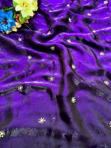 Exclusive Premium Bollywood Designer Pure Space Silk Fabric Saree Trendy Fancy Heavy Beautiful Katdana handwork Elegant Buti - Product Image 2