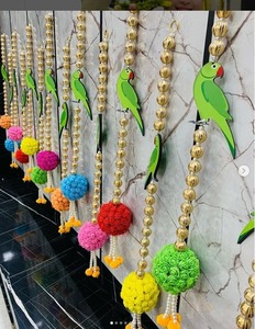 Corde de perroquet multicolore avec perles dorées et boules de fleurs en mousse Corde de toran pour mariage indien et décoration de Offre Spéciale de fête - Product Image 5