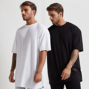 Camiseta blanca lisa de gran tamaño de algodón orgánico, camiseta, camisetas, impresión Digital personalizada - Product Image 1