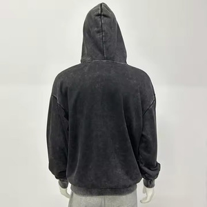 เสื้อฮู้ดดี้ทรงโอเวอร์ไซส์แบบวินเทจ ล้างสีด้วยกรด ผ้าฝ้าย 100% สตรีทแวร์ ผ้าฟลีซ พิมพ์ลาย ปักโลโก้ สำหรับผู้ชายและผู้หญิง รับผลิตแบบ OEM - Product Image 5