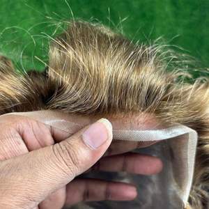 ระบบเปลี่ยนผมเรมีสไตล์ยุโรปสำหรับผู้ชายวิกผมลูกไม้ชีวภาพฐาน PU แบบขดลึกเป็นลอนคลื่นสไตล์ลอนน้ำ - Product Image 2