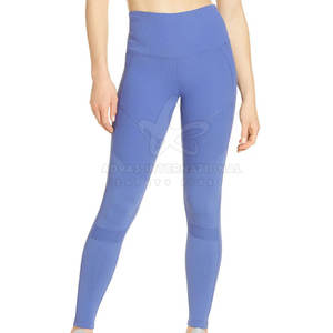 Leggings respirants de haute qualité à taille mi-haute pour femmes, sur mesure, motif uni, en Spandex/Polyester, avec fermeture élastique à la taille - Product Image 2