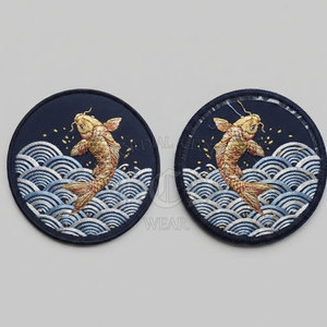 New Arrival Custom Embroidery Eco-Friendly Lightweight <b>Round</b> Sew-On <b>Canvas</b> Fabric Patch OEM Clothing Jackets Hats Bags Uniforms - Product Image 2