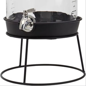 2.9 Gallon <b>Glass</b> Drink Dispenser with Metal Rack - Product Image 1