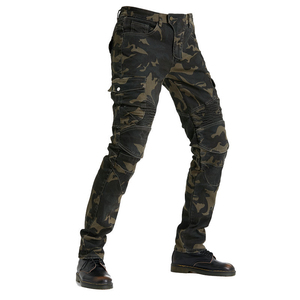 D-Ride Moto Jeans de moto tactiques respirants de haute qualité, camouflage bleu, séchage rapide, sécurité, pour hommes, protection des genoux amovible - Product Image 3