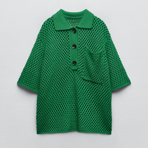 OEM personalizado Logotipo de verano de malla de moda Polo camisa de mujer personalizada de malla polo - Product Image 5