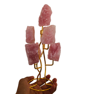 Exclusif Nouvelle Arrivée Rose Quartz Brut Pierre De Roche Table Top Stand Décoratif Showpiece Maison et Bureaux Guérison Cristal Cadeaux - Product Image 1