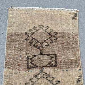 1.4x2.4 ft Rug, Turkish Vintage Rug, <b>Brown</b> <b>Wool</b> Rug - Product Image 5
