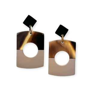 Pendientes de gota de cuerno de búfalo africano hechos a mano Vintage de alta calidad para mujer con perlas de diamantes para bodas - Product Image 2