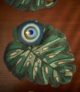 Handmade Multicolor Beaded <b>Table</b> <b>Mat</b> Beautiful Leaf Design Green Decorative Wedding Party <b>Mats</b> & Pads Decorative <b>Table</b> Coverings - Product Image 6