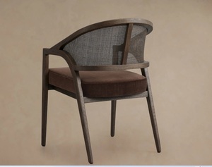 Luxurious Brown Rattan & Black Finish Wooden Dining <b>Chair</b> for Home Hotel Kitchen Villa Restaurant Use - Product Image 3