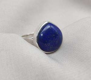 Lapis Lazuli Ring 925 Sterling Silver Boho Gemstone Statement Jewelry Gift for Her Women - Product Image 2