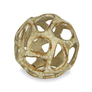 Orbe en fonte d'aluminium avec motif de perméation abstrait Or naturel Petit orbe abstrait à motifs de perméation Accent de décoration intérieure. - Product Image 1