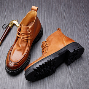 Chaussures de travail en cuir de vache durable avec doublure anti-odeur et absorption des chocs, chaussures décontractées pour hommes, chaussures de tous les jours - Product Image 2