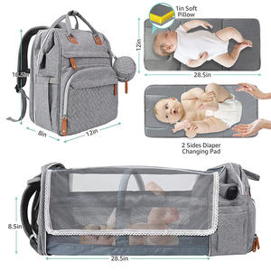 Đa chức năng Unisex tã Ba lô ánh sáng mềm xách tay công suất lớn không thấm nước PU Dây Kéo Polyester tã thay đổi trạm - Product Image 3