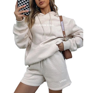 Nouveautés OEM Personnalisables Ensemble Court Deux Pièces pour Femmes Ensemble de Survêtement pour Femmes Sweat-shirt et Short Ensemble Deux Pièces pour Femmes Personnalisation du Logo - Product Image 2