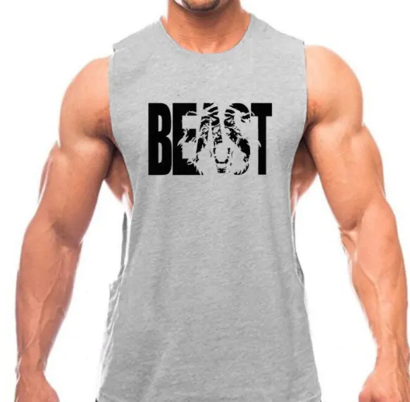 New design Gym Tank Top Men Fitness Clothing Running Vest Workout Sleeveless Shirts Male Summer Sports Undershirt Tank Top Men