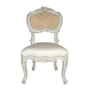 Chaise en rotin antique, style français, chaise d'appoint, chaise de salle à manger en bois et en cannage, style victorien, meubles pour salle à manger et hôtel - Product Image 4