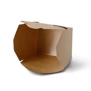 Boîtes à emporter en carton brun 600 ml, empilables, légères, pour repas rapides - 450 pcs/carton - Product Image 4