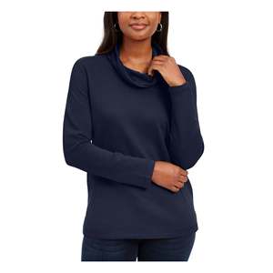 เสื้อเบลาส์คอเต่าแขนยาวสีดำเฮเทอร์สำหรับผู้หญิงของแคร์น สกอตต์มีจำหน่ายในขนาดเพ็ตตี้และขนาดกลาง - Product Image 1