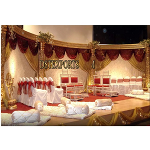 Scène de mariage traditionnelle et moderne en fibre dorée sculptée pour mariage asiatique - Product Image 1