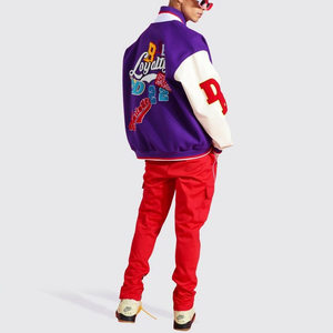 Wholesale Chaquetas De Baseball <b>Purple</b> <b>Jacket</b> Plus Size Men <b>Varsity</b> Letterman <b>Jacket</b> With Leather Sleeves College <b>jacket</b> for men - Product Image 4