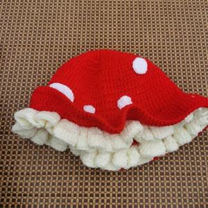 Sombrero de Pescador de Ganchillo Personalizado Unisex con Diseño de Hongo para Adultos, Estilo Cottagecore, Patrón a Cuadros, Sombrero para el Sol para Uso Diario y Fiestas, Hecho de Hilo de Algodón - Product Image 3