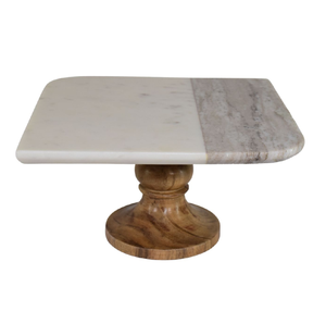 Nouvellement marbre Cupcake Stand forme carrée Base en bois mariage maison hôtel Restaurant fête marbre gâteau Stand - Product Image 4