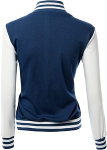 OEM Streetwear parches en blanco bordado personalizado Varsity chaqueta mujer chaqueta de béisbol corto polar otoño abrigo - Product Image 5