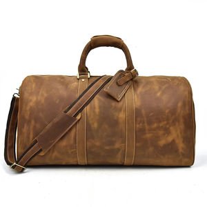 OEM Factory <b>Garment</b> Duffle <b>Bag</b> Check Pattern Leather Casual Style Gym <b>Bag</b> for Sports <b>Travel</b> - Product Image 1