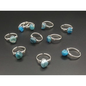 Silver Plated Artisan Fashion <b>Rings</b> with Unique Natural Stone Accents for Retail Sales - Product Image 1