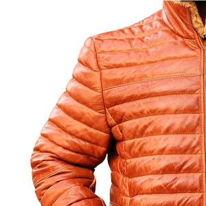 Chaqueta acolchada de invierno informal más vendida para hombre, estilo de tendencia, precios al por mayor, chaqueta acolchada de cuero - Product Image 4