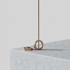 Brûleur à huile en marbre blanc et en laiton de luxe, diffuseur d'arômes minimaliste, porte-bougie pour la décoration de spa à domicile moderne, méditation - Product Image 3