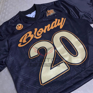 Nouveauté, maillot de football américain unisexe, design personnalisé avec nom et numéro, t-shirt à manches courtes, streetwear, hauts, grande taille pour l'été - Product Image 4