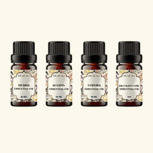 Kit d'huiles essentielles résineuses et balsamiques, huile hydratante pour le corps, huile de pin raffermissante, huile d'encens éclaircissante, huile essentielle d'arbre à thé - Product Image 1