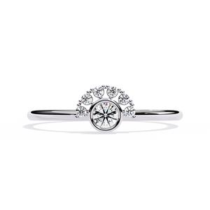 Anillo de boda de diamante de laboratorio de oro de 18 quilates único para mujer, anillo minimalista delicado, regalo de joyería fina elegante - Product Image 3