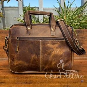 New High Quality Business <b>Laptop</b> Briefcases Work Shoulder Computer <b>Handbags</b> Full Grain Genuine Leather Bag for Man Briefcase Men - Product Image 1