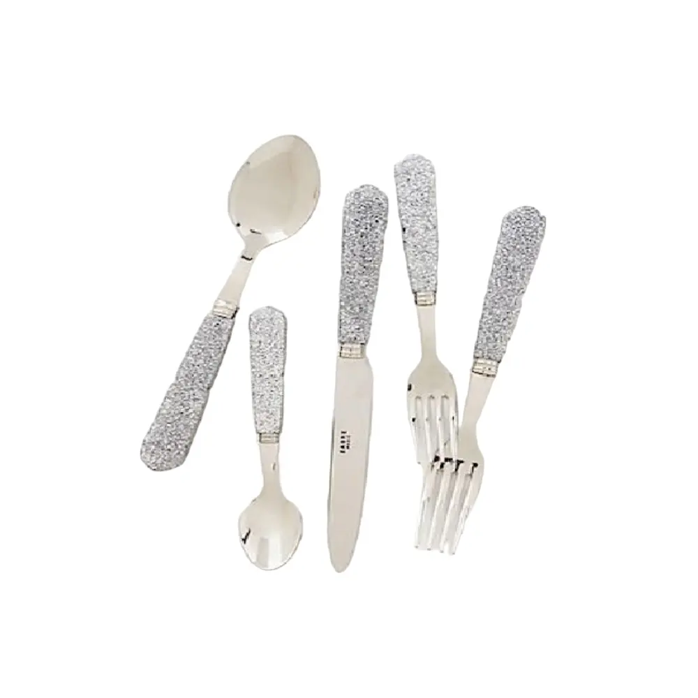 Wholesale High Quality And Best Manufacturer Silverware Metal Cutlery Set Supplier Stainless Steel Top With Stone Handle