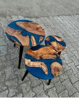 Meubles de table vintage en résine époxy en bois de haute qualité en résine multicolore Table à manger en résine de luxe meubles de salon